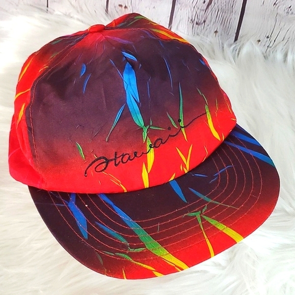 Vintage 80s Hawaii Volcano Lava Tropical Adjustable Snapback Hat Cap Unisex - Picture 3 of 15